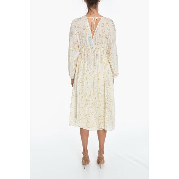 NWT Samsoe Samsoe Gertrud Empire Waist Midi Dress in Desert Flower Size Medium - Picture 3 of 16